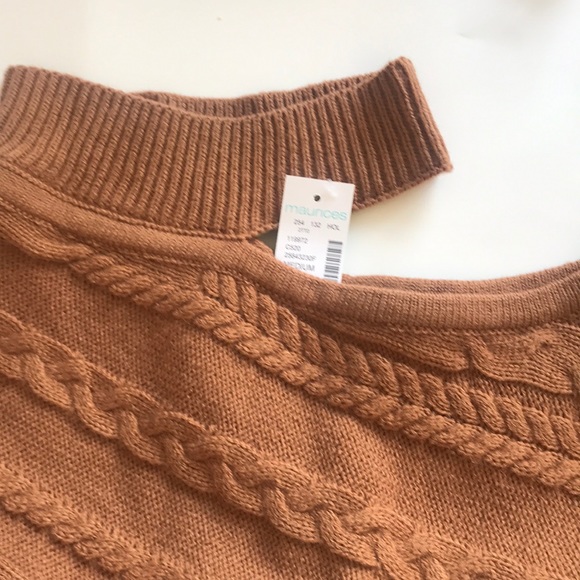 Cable Knit Mock Neck One Shoulder Sweater - Picture 7 of 10